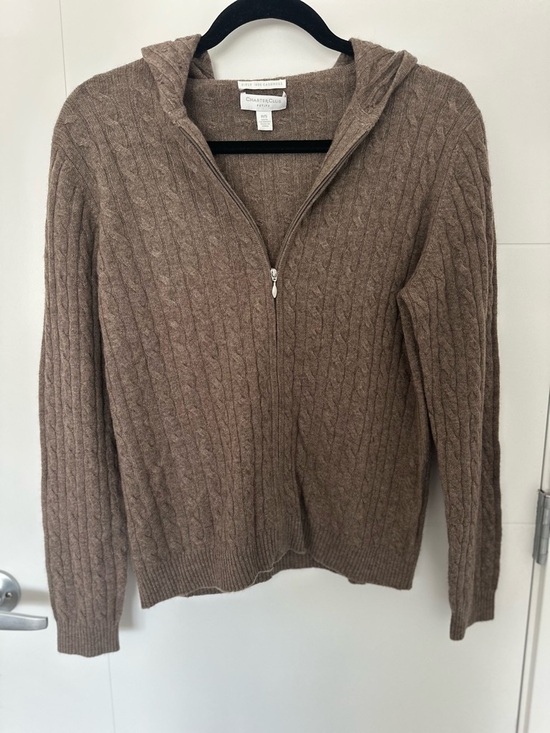 Charter Club Sweaters - Charter Club 100% 2-Ply Cashmere Cable Knit Hooded Zip-Up Sweater Beige Size S